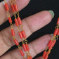 Coral necklace with Laxmi pendant | Temple coral necklace