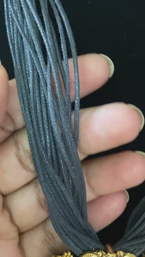 Antique Lakshmi pendant Thread Necklace Set | Indian Necklace