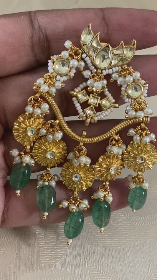 Ahmedabadi Kundan earrings | Handmade earrings
