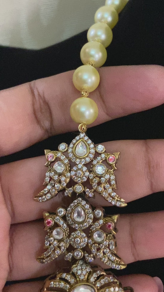 Victorian side pendants Pearl Necklace