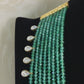 Moissanite & Green  Beads Layered Mala Necklace