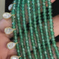 Moissanite & Green  Beads Layered Mala Necklace