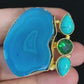 Ocean Blue Agate Stone Adjustable Ring