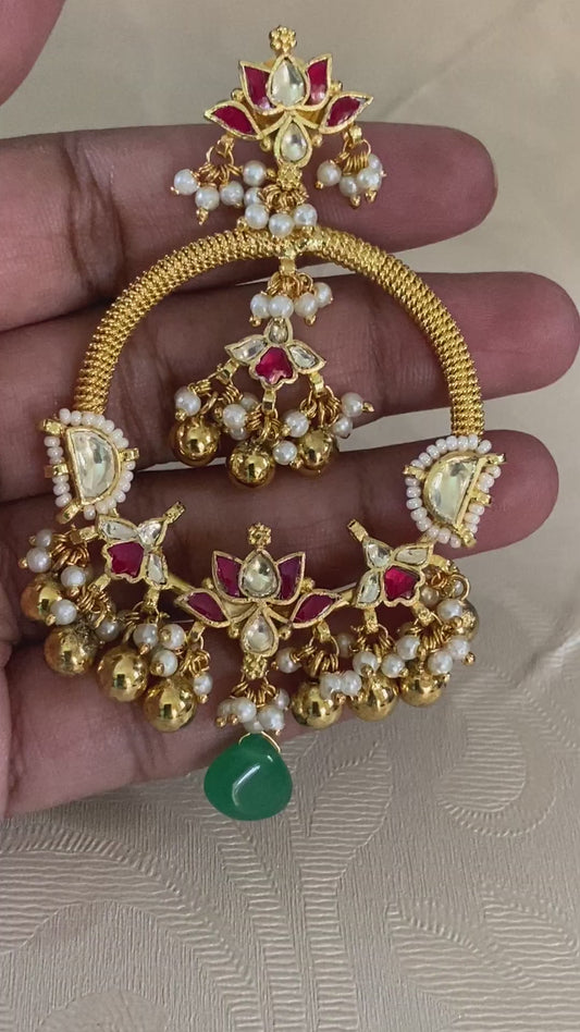 Ahmedabadi Kundan earrings | Handmade earrings | Partywear earrings | Bridal Jewellery