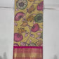 Pure Gadwal Kalamkari Kanchi Border Pattu Saree | Fusion Silk Saree | Indian Traditional Saree.