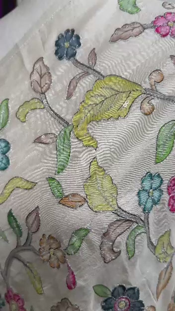 Floral Print Embroidery Dupatta | Party wear Dupatta | Designer Uppada Pattu Dupatta