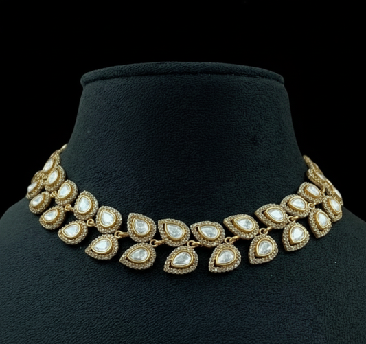 AD Polki Necklace With Earrings | Indian Jewelry In USA