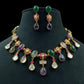 Natural stones Fusion Necklace | Moissanite &  Kundan Necklace