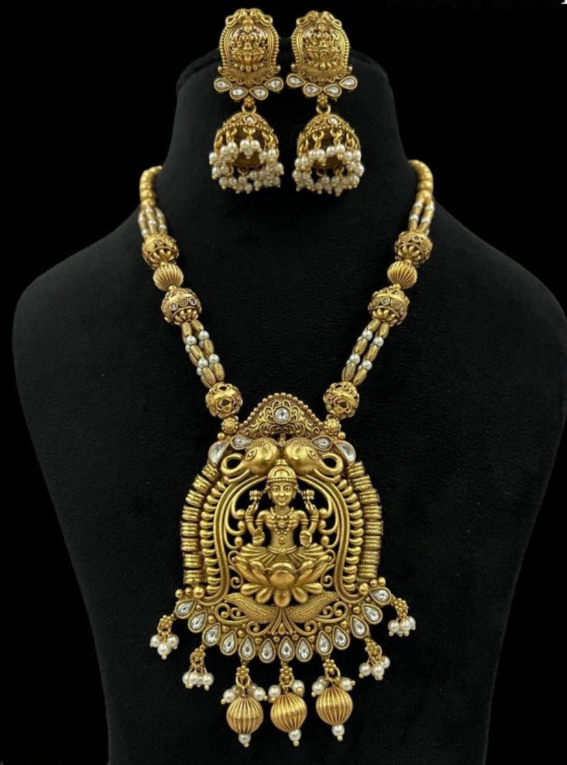 Laxmi pendant Temple Necklace | Traditional Indian Jewelry