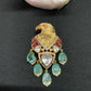Polki  Ruby Green Garuda Brooch | Multipurpose Brooch Pin | Indian Jewelry