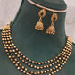 Gold & Black Beads Necklace With Jumki | Indian Jewelry In USA
