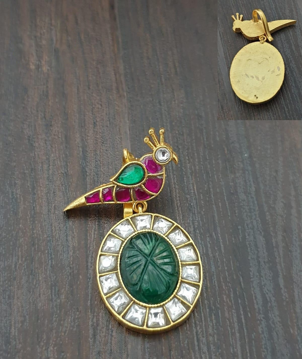 Jadau Bird Pendant | Traditional Jewelry In USA