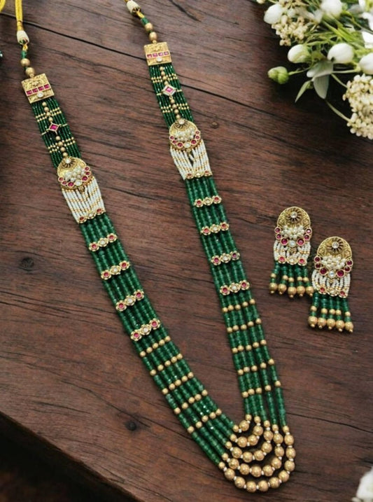 Traditional 5Layer Beads Necklace Set | Indian Traditional Jewelry