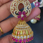 Chandbali with jumki earrings