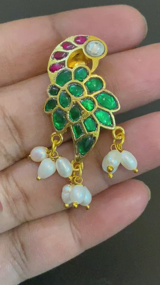 Peacock earrings | handmade earrings | kundan earrings