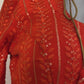 Orange chikankari yoke dress | Party wear dress | long dress