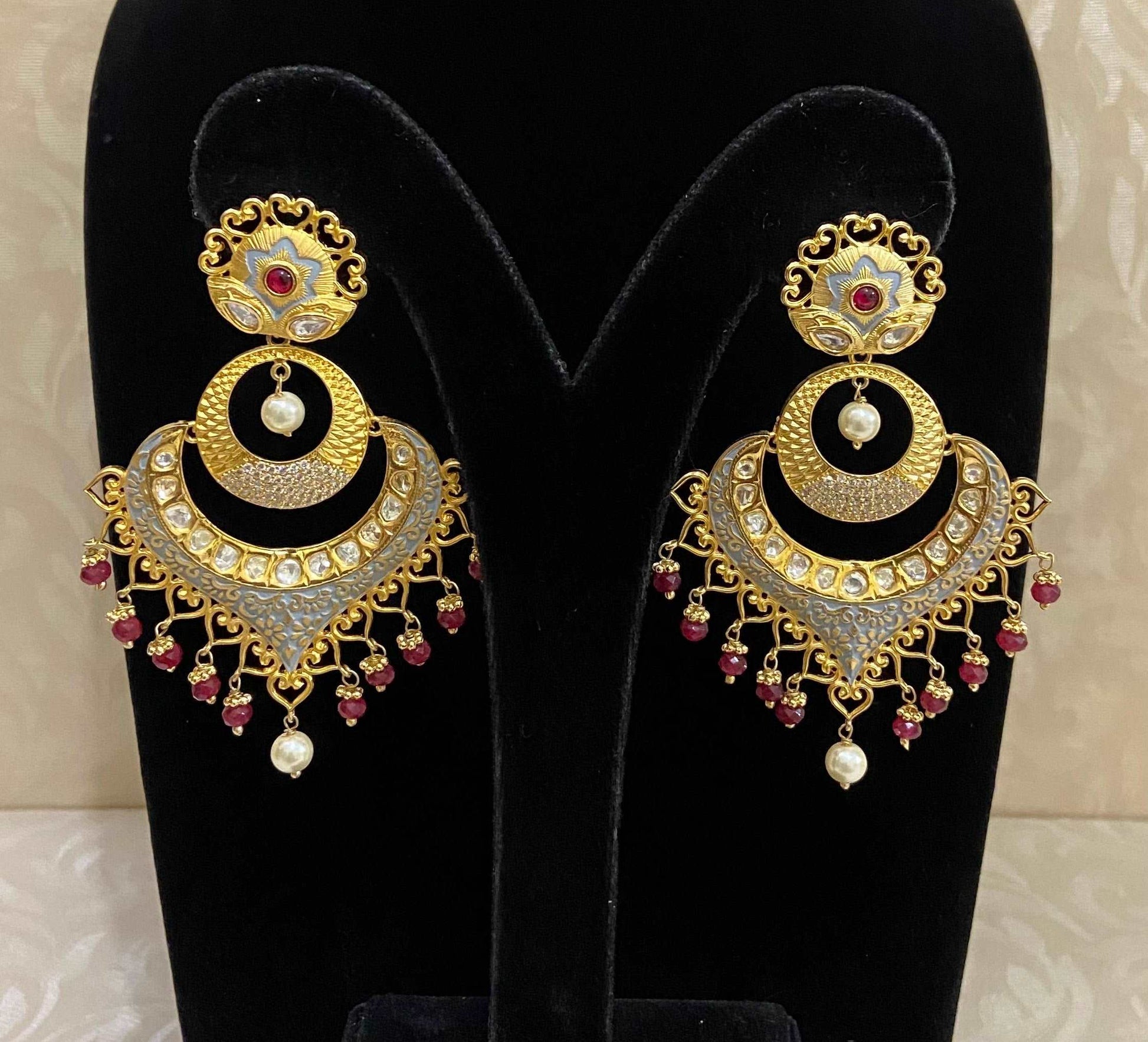 Kundan Meenakari earrings