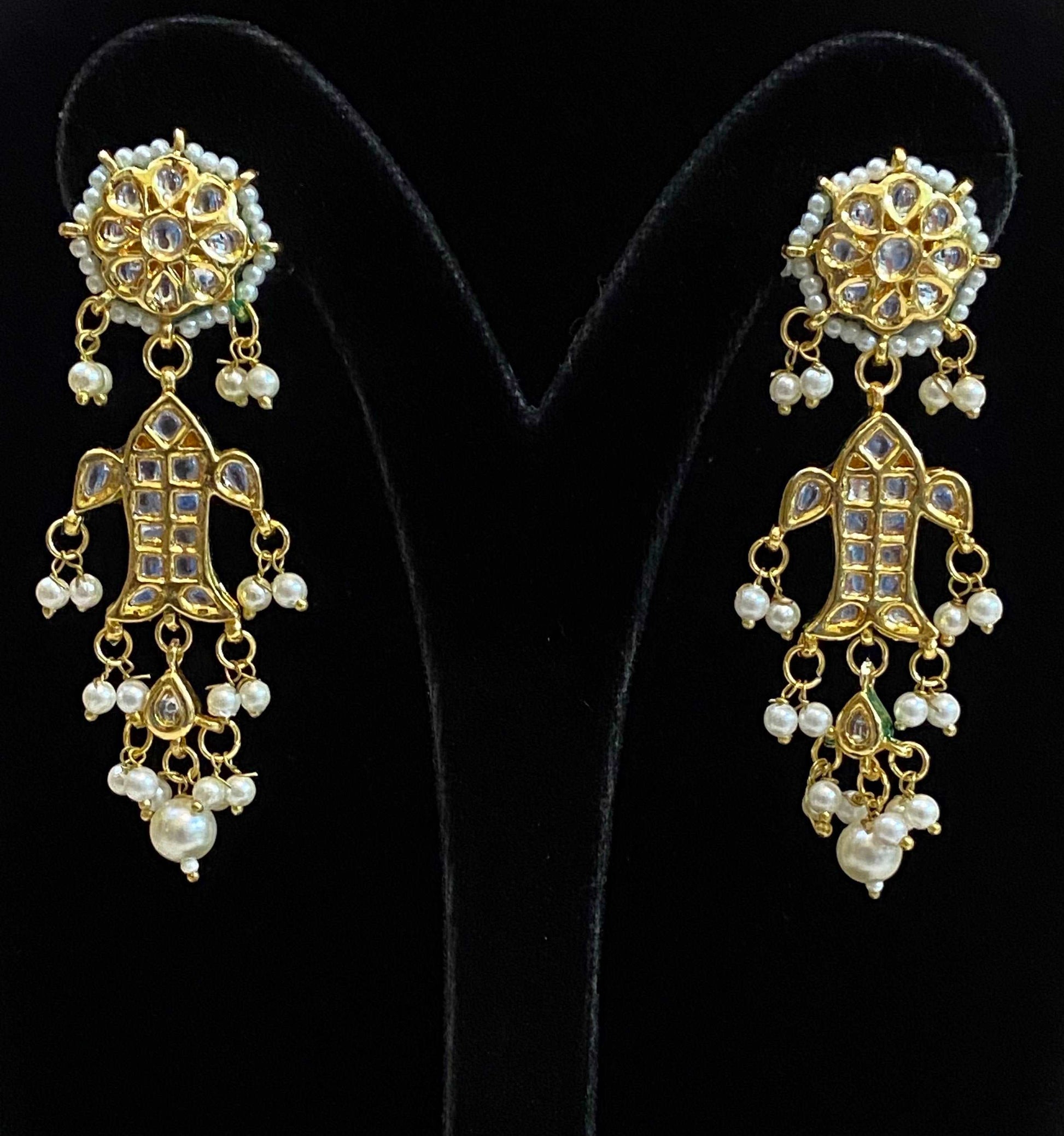 Meenakari kundan earrings
