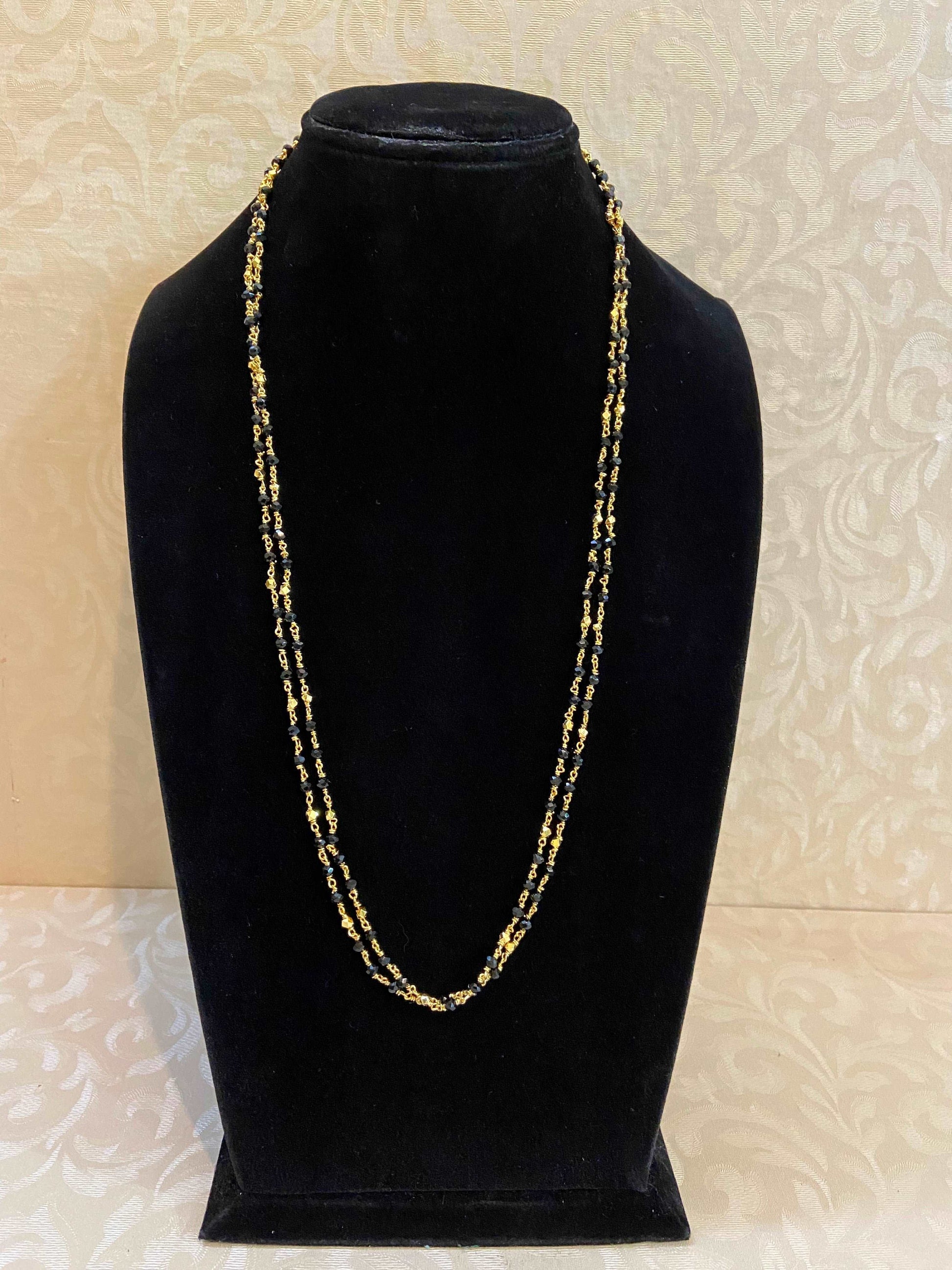 30” black beads chain