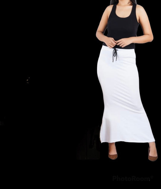 White saree shape wear, Saree Petticoat, stretchable Shapewear