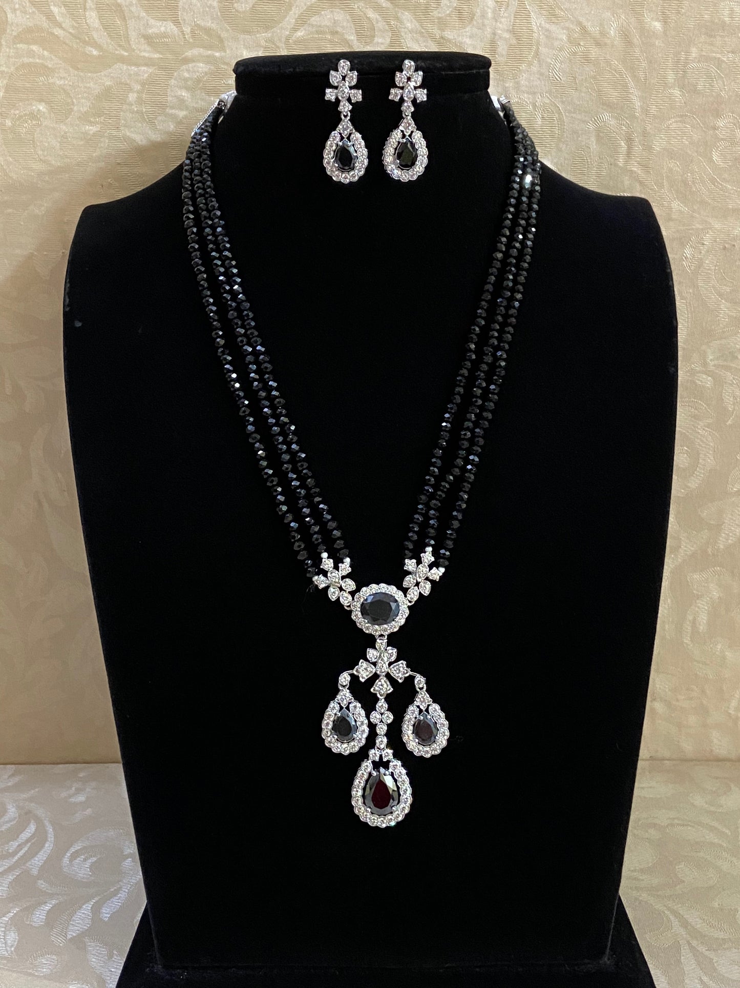 Diamond look pendant necklace | AD pendant necklace | Indian necklace