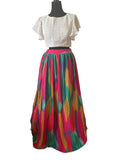 Long skirt | crushed fabric skirt