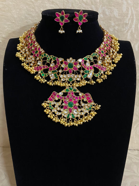 Grand jadau kundan necklace | Handmade jewelry | bridal jewelry