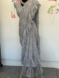 Exclusive ruffle Saree | designer Saree | party wear Saree | frills Saree
