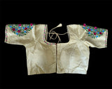Cream raw silk blouse | custom blouse | embroidery blouse