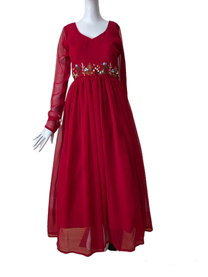 Anchor work Maroon dress