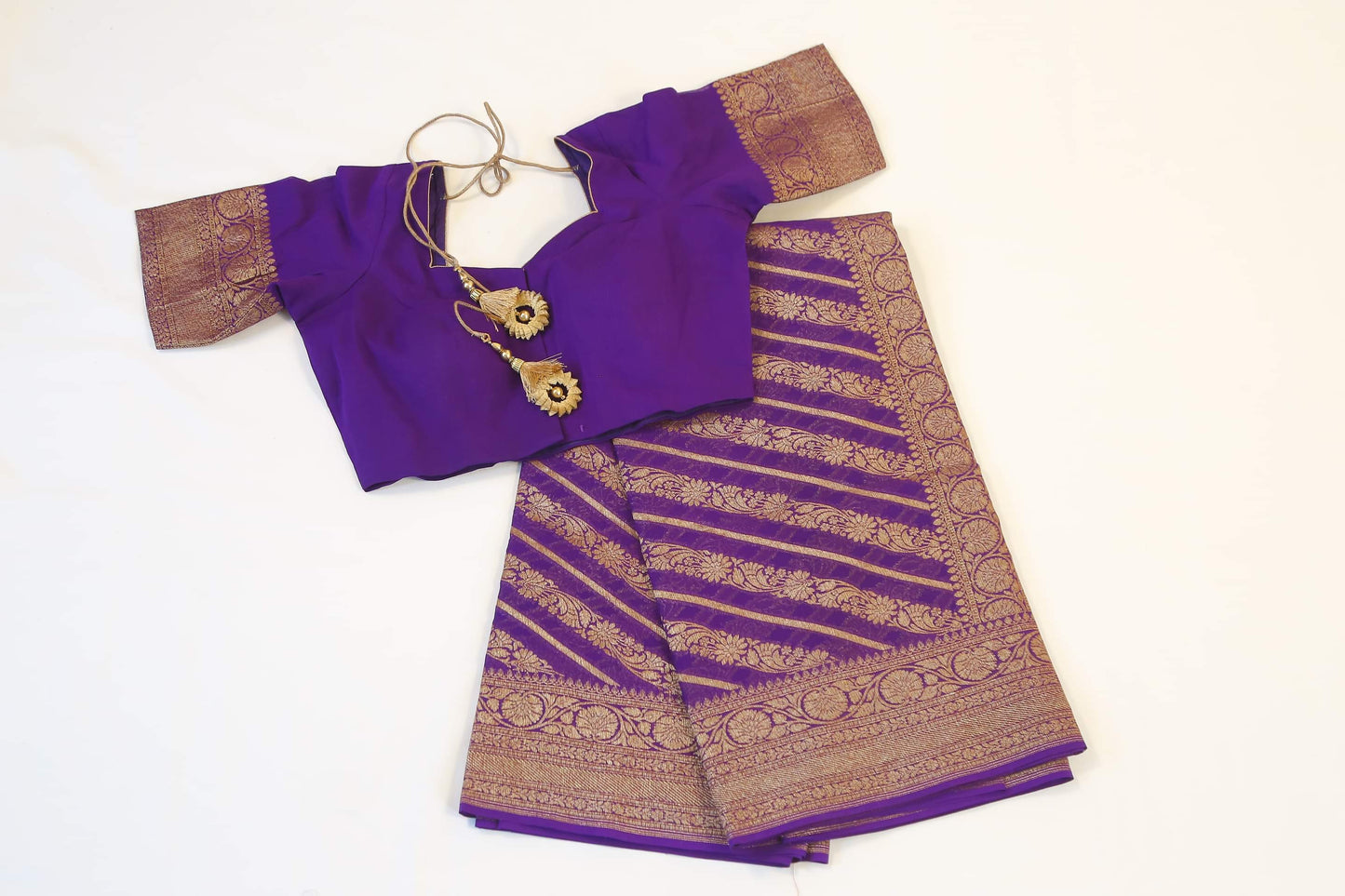 Purple Benaras khaddi georgette saree | handloom saree | partywear saree | Saree in USA