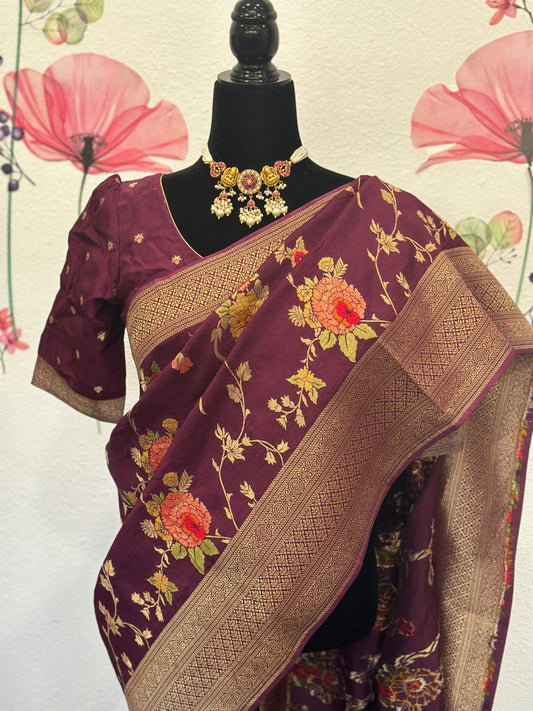 Moonga silk saree | Partywear saree