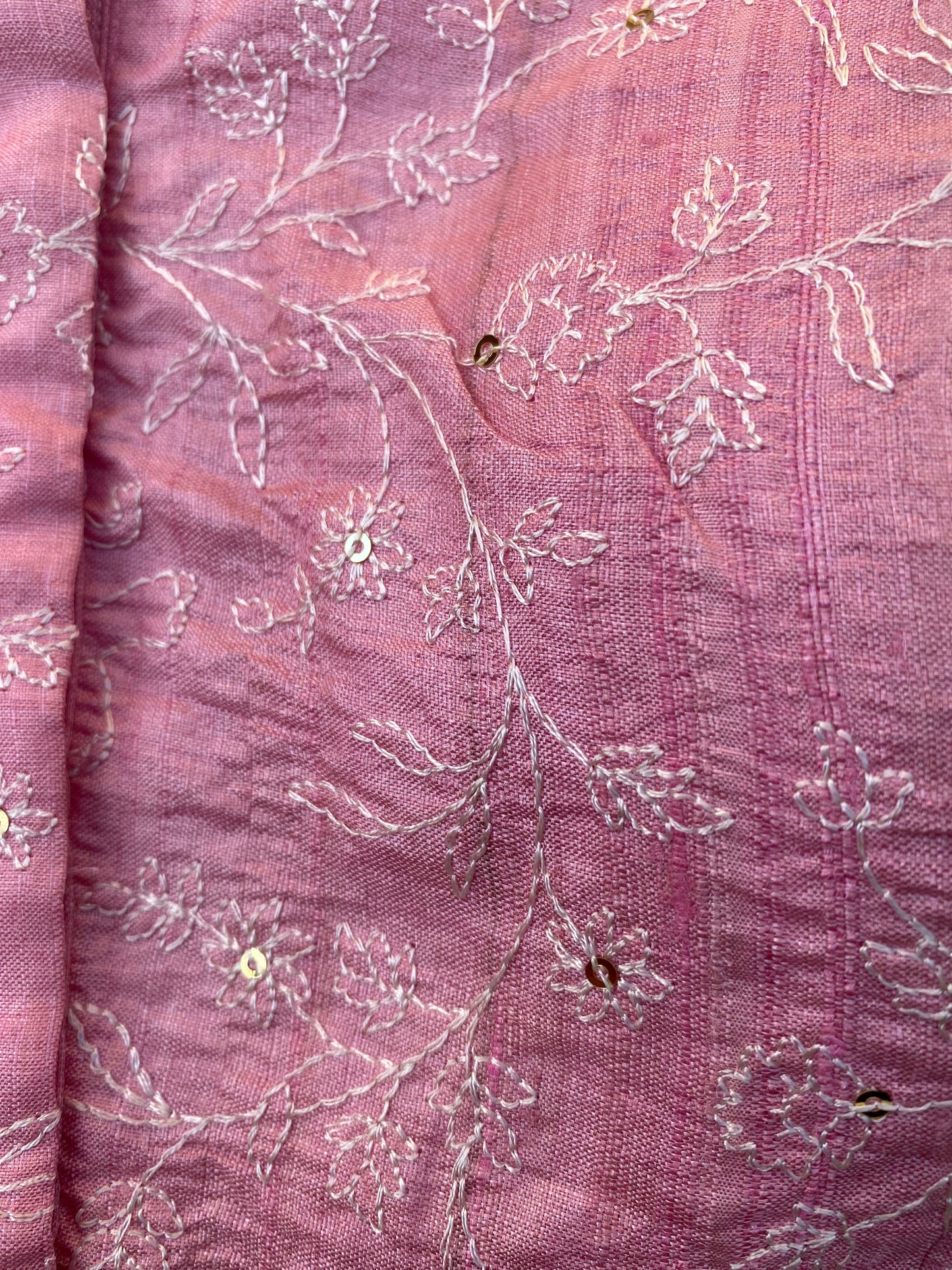 Baby pink pure Tussar blouse | custom blouse | embroidery blouse