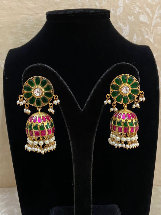 Jadau kundan jumki | Silver look Jumki