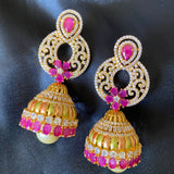 Chandbali with jumki earrings
