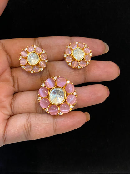Monalisa pendant set | kundan pendant set