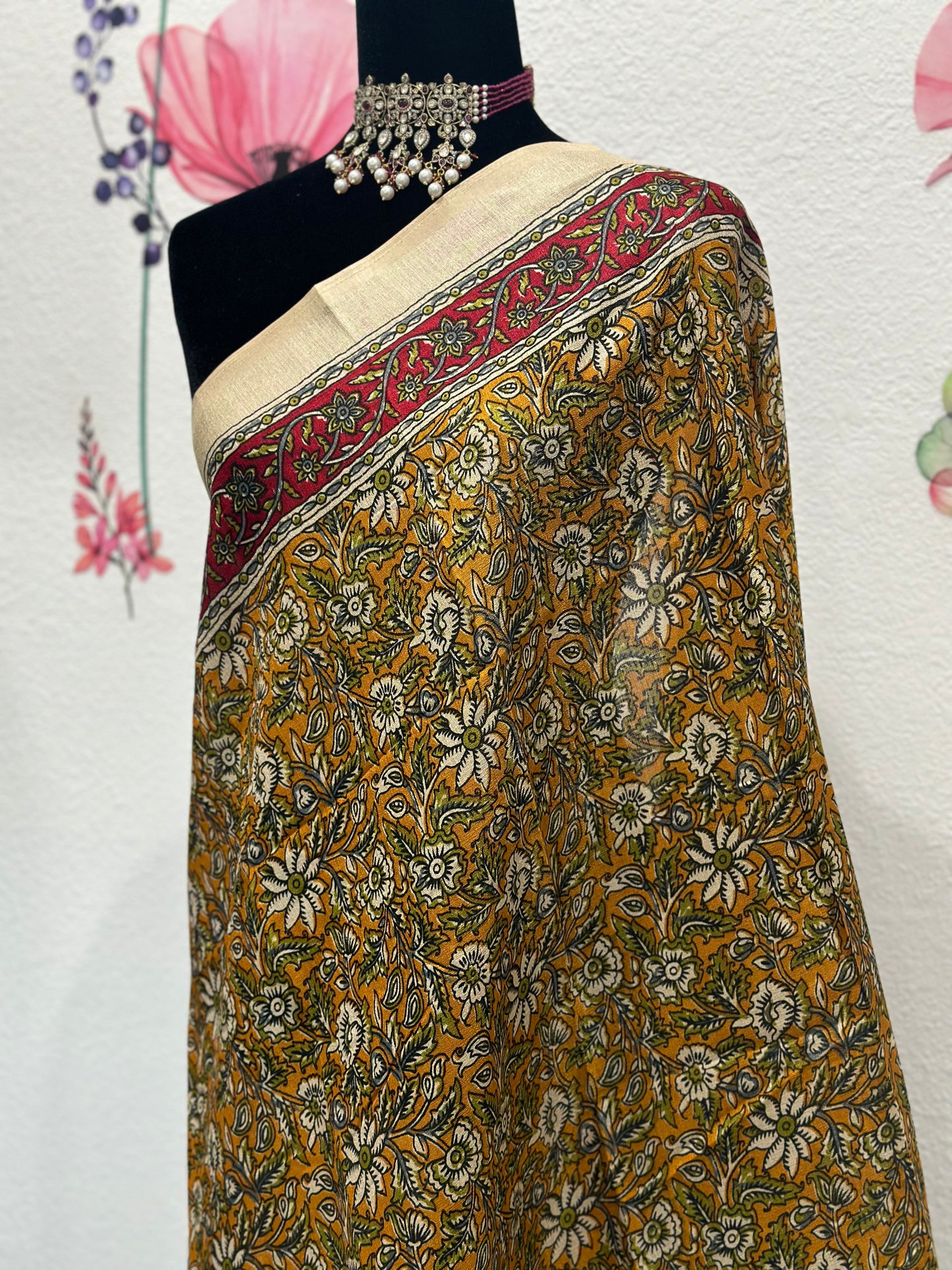 Floral print dupatta | art silk dupatta