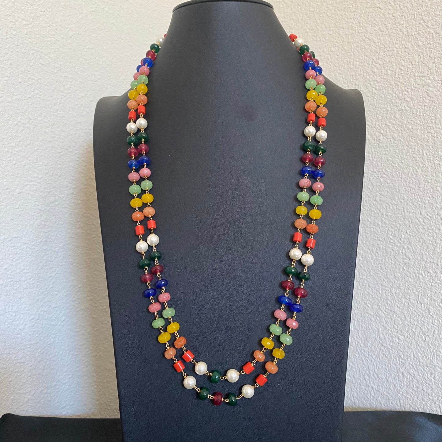 Multi color beads necklace | Indian beads necklace