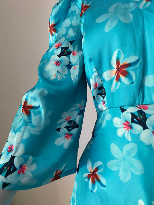 Blue Satin dress | holiday dress | Simple dress