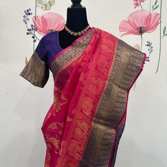 Pure dupion silk saree | Partwear saree