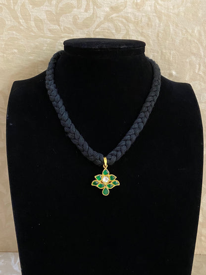 Jadau pendant thread necklace | handmade necklace | Jadau kundan pendant necklace