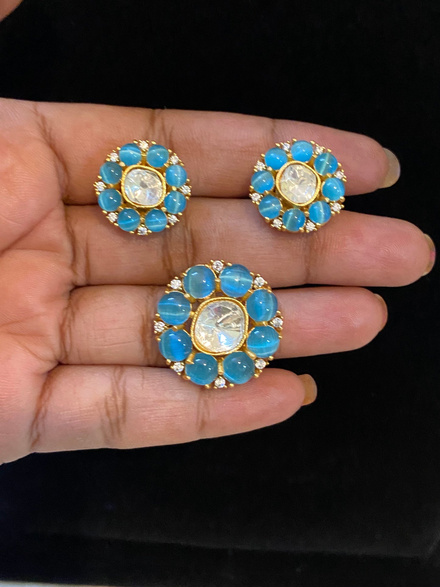 Monalisa pendant set | kundan pendant set