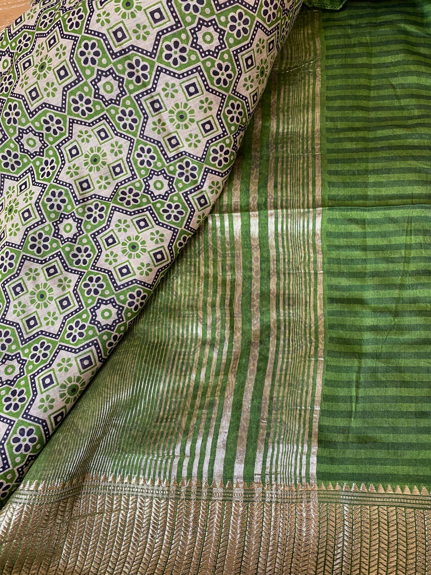 Ajrakh print saree | Crape silk saree | light weight saree | gifting saree