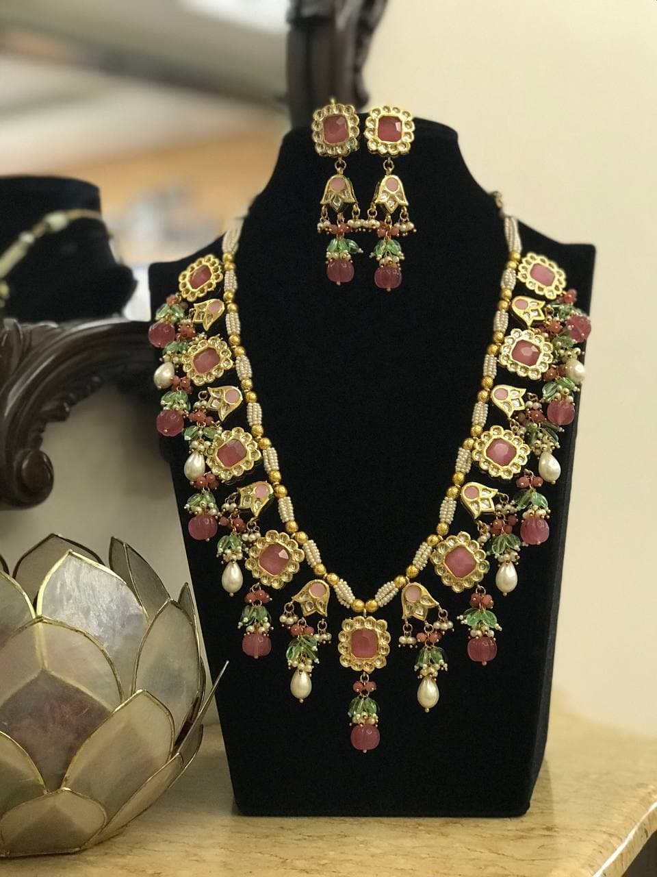 Exclusive kundan necklace | pink Monalisa kundan necklace | Bollywood necklace | Indian jewelry