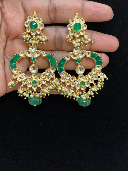 Pachi kundan earrings | Bollywood jewelry