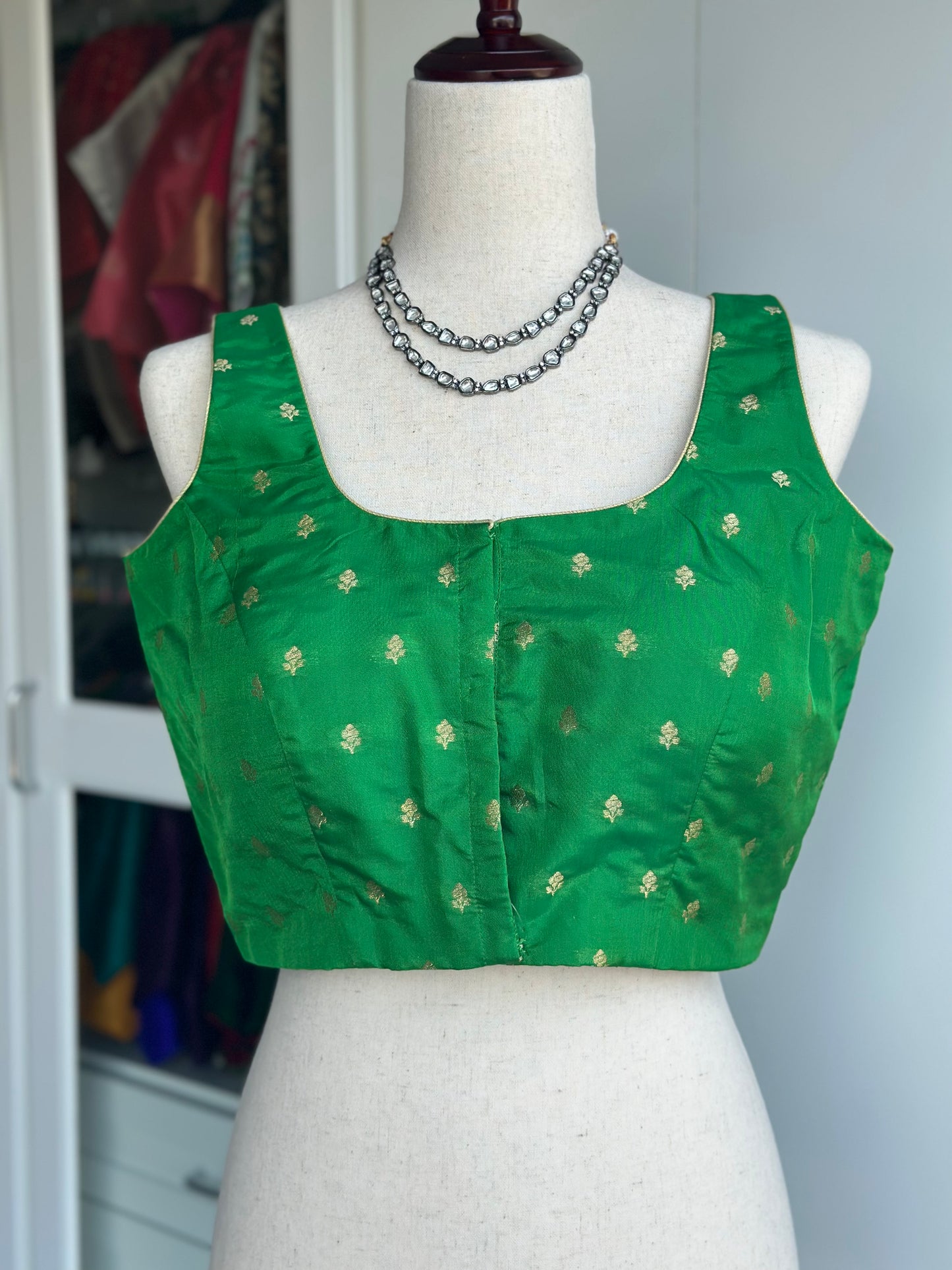 Green brocade blouse | Saree blouses in USA